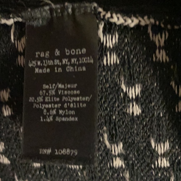 RAG & BONE BLACK AND WHITE PRINT KNIT SWEATER FABRIC MINI SKIRT SM NWOT - Picture 9 of 9